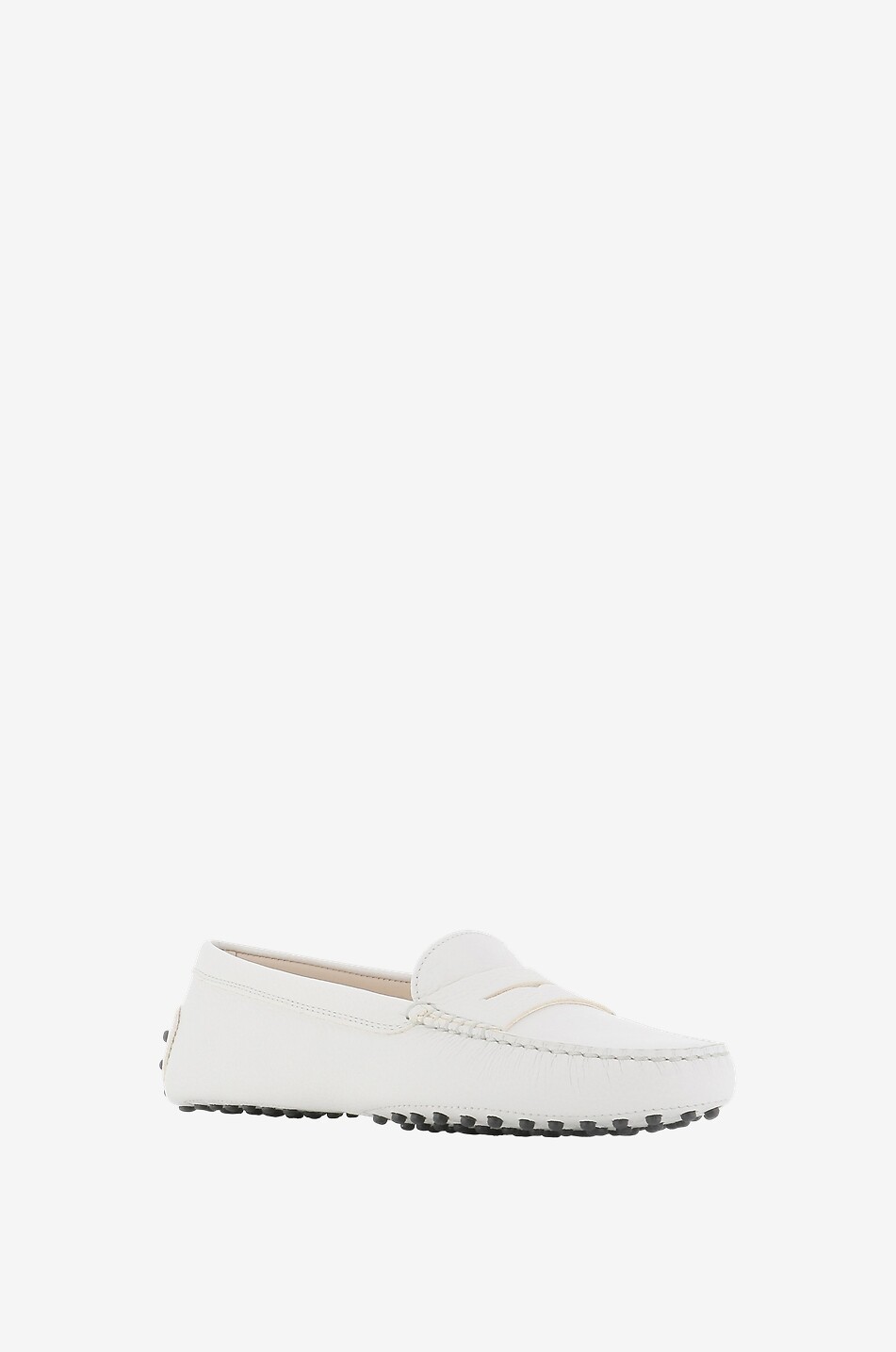 TOD'S Gommini grained leather loafers Women WHITE 1