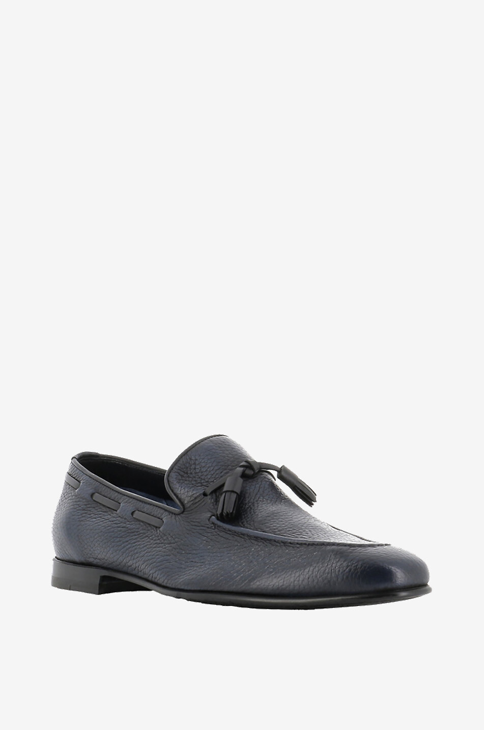 Deer leather tassel loafers