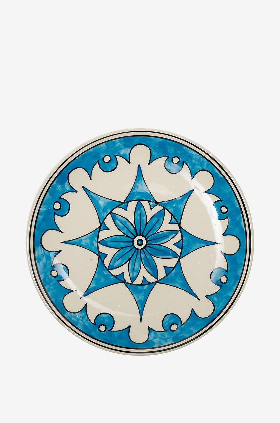 Teller aus Steingut Mandala