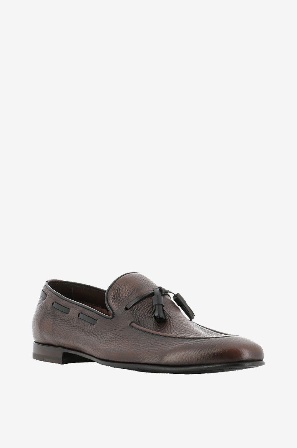 Deer leather tassel loafers