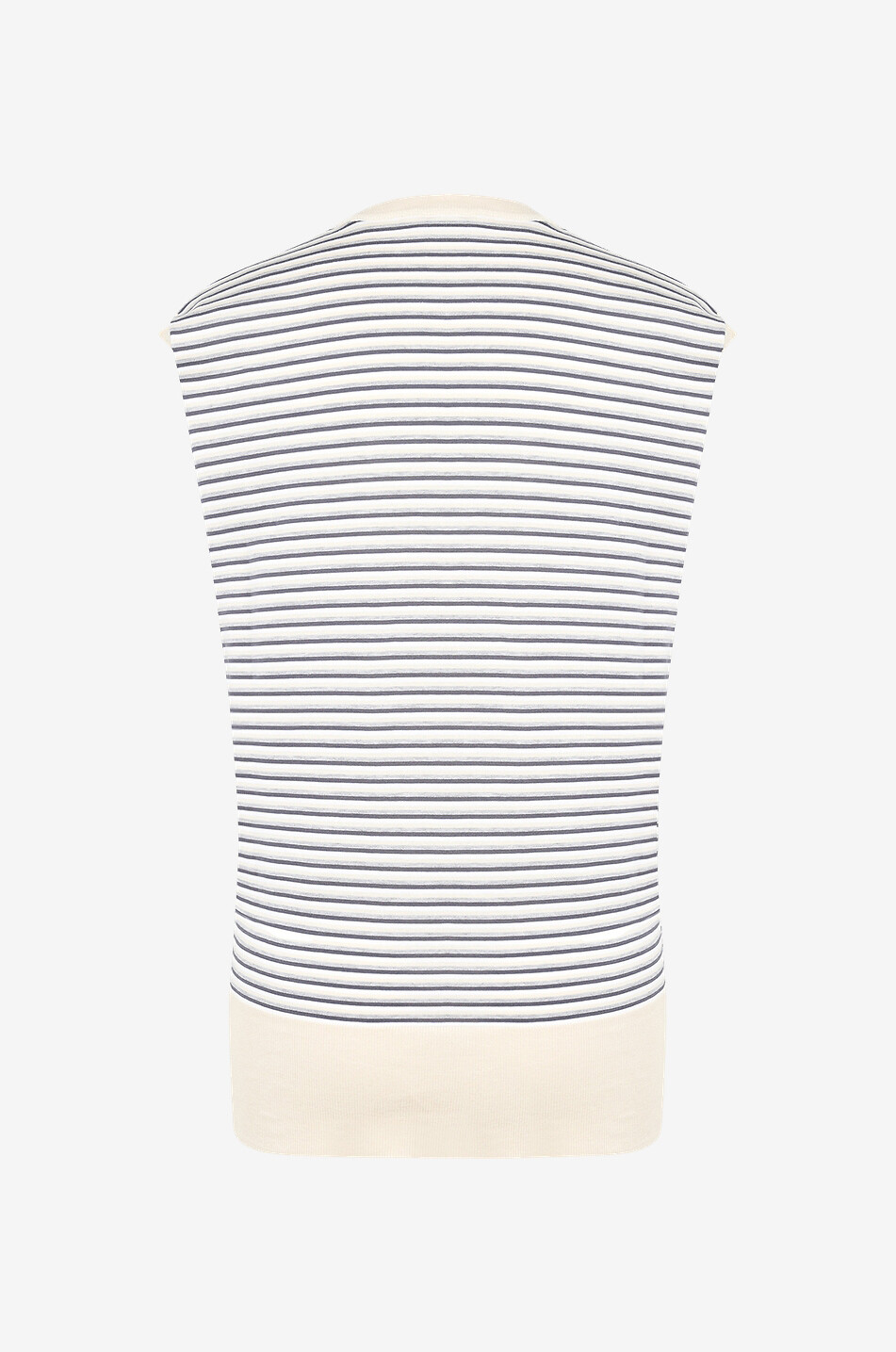Pull sans manches en coton mélangé rayé