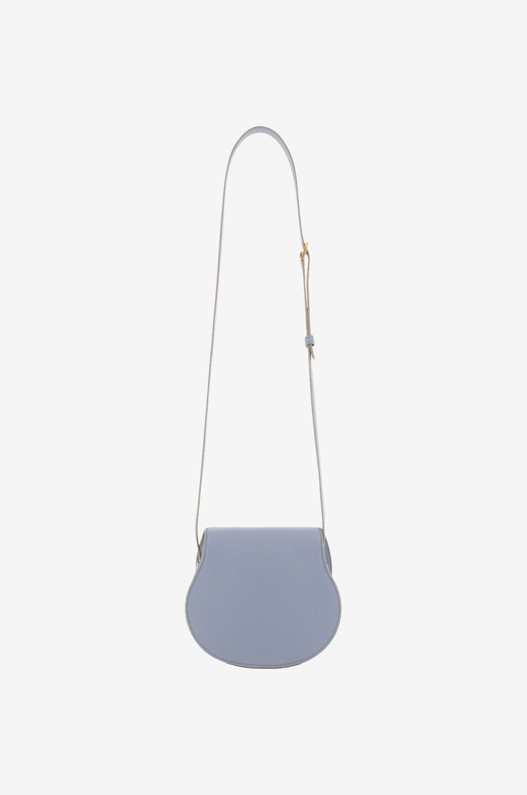 CHLOE Sac porté épaule en cuir grainé Marcie Small Femme BLEU 3