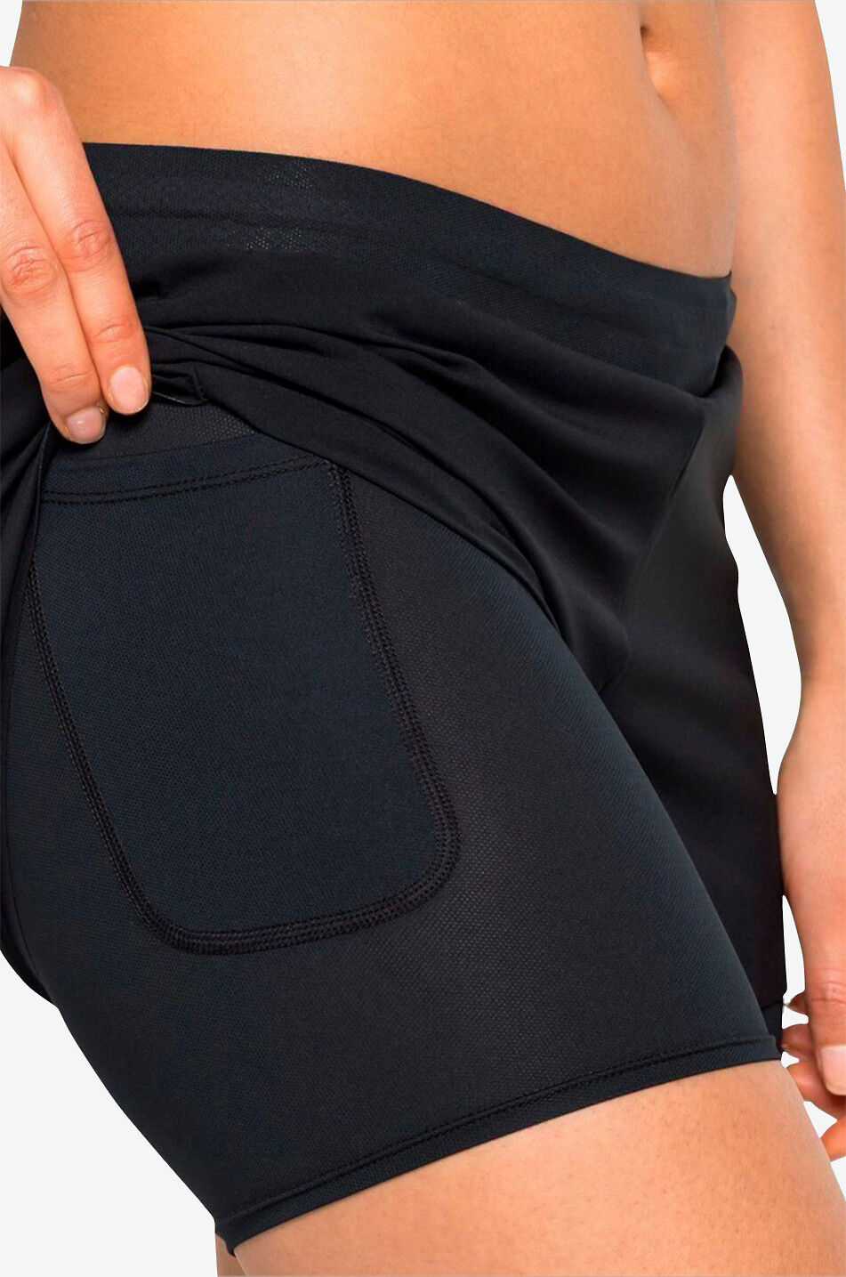 ODLO Running-Shorts Zeroweight 2-in-1 Damen SCHWARZ 3
