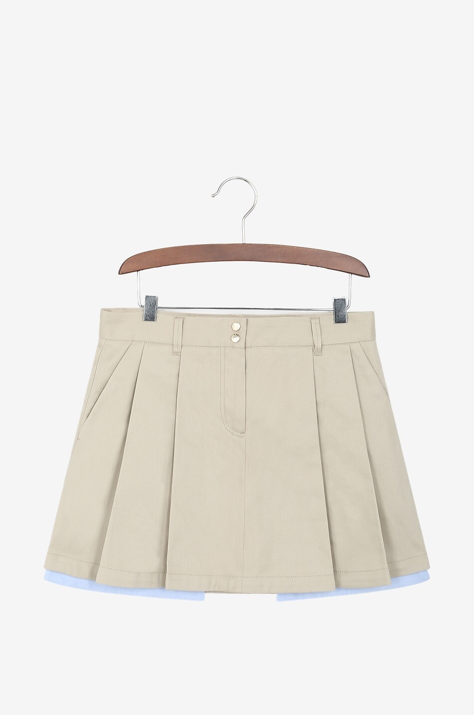 MONCLER Minijupe plissée fille en gabardine Fille Beige clair 1