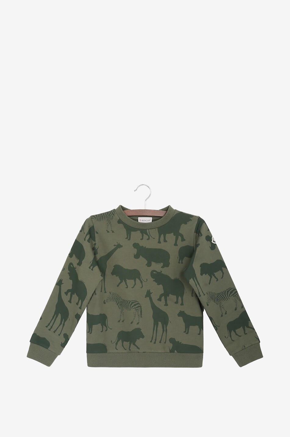 MONCLER Savannah animal printed boy's sweatshirt Boy KHAKI 1