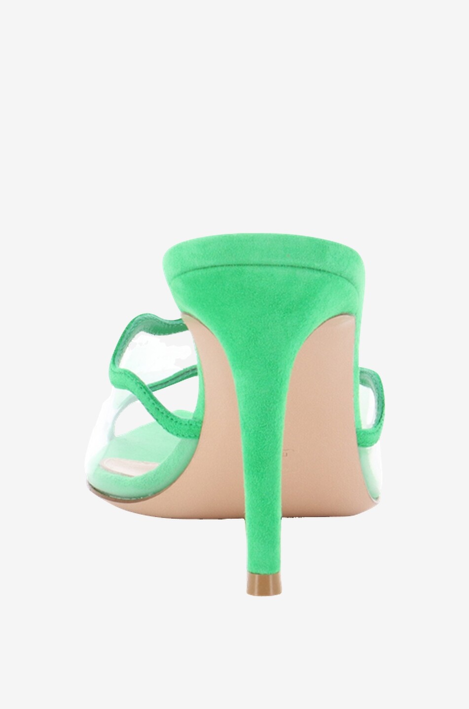 GIANVITO ROSSI Mules à talon en daim et plexiglass 85 Femme VERT 4