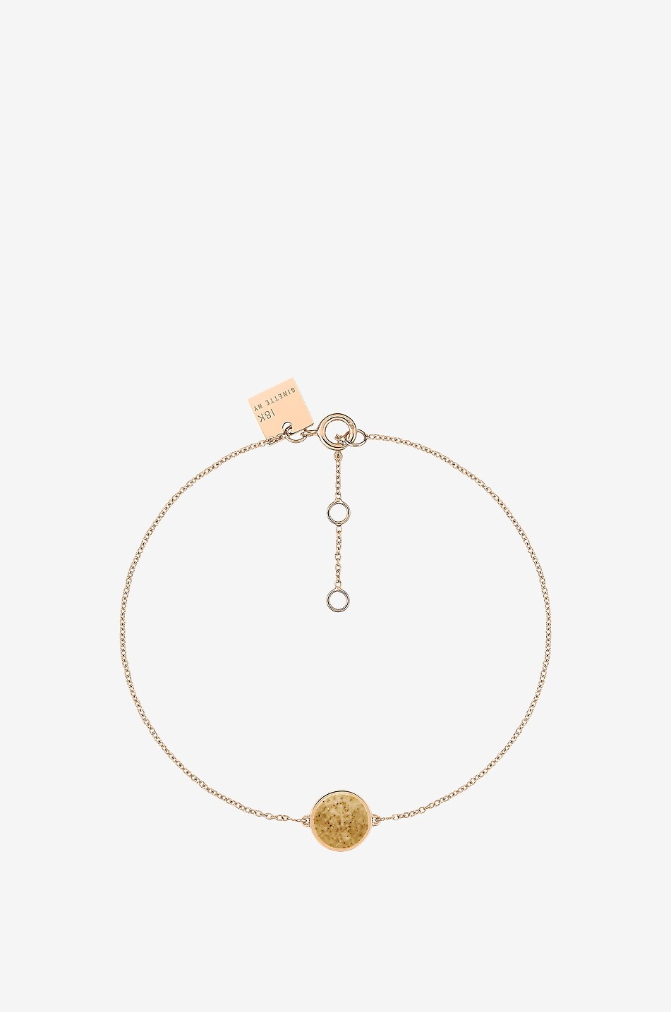 GINETTE NY Bracelet en or rose et jasque paysage Mini Ever Picture Disc On Chain Femme ROSE 1