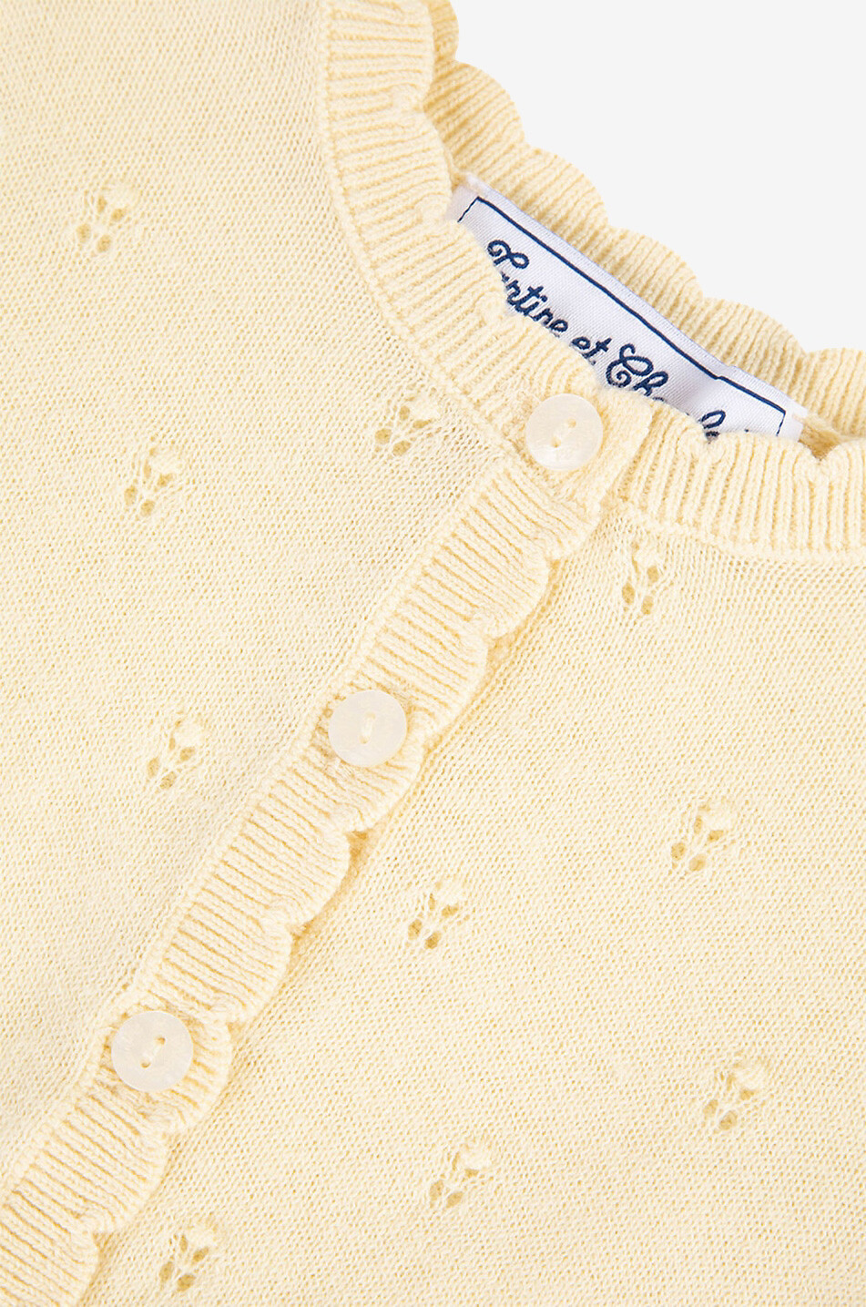 Baby-Cardigan aus Baumwoll-Lochstrick