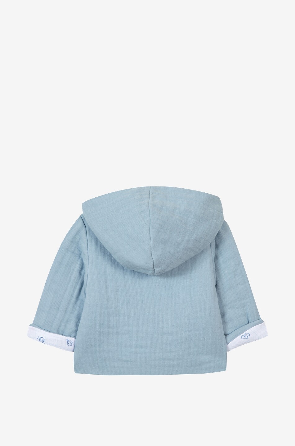 TARTINE ET CHOCOLAT Baby-Baumwoll-Gaze-Mantel mit Kapuze Baby BLAU 2