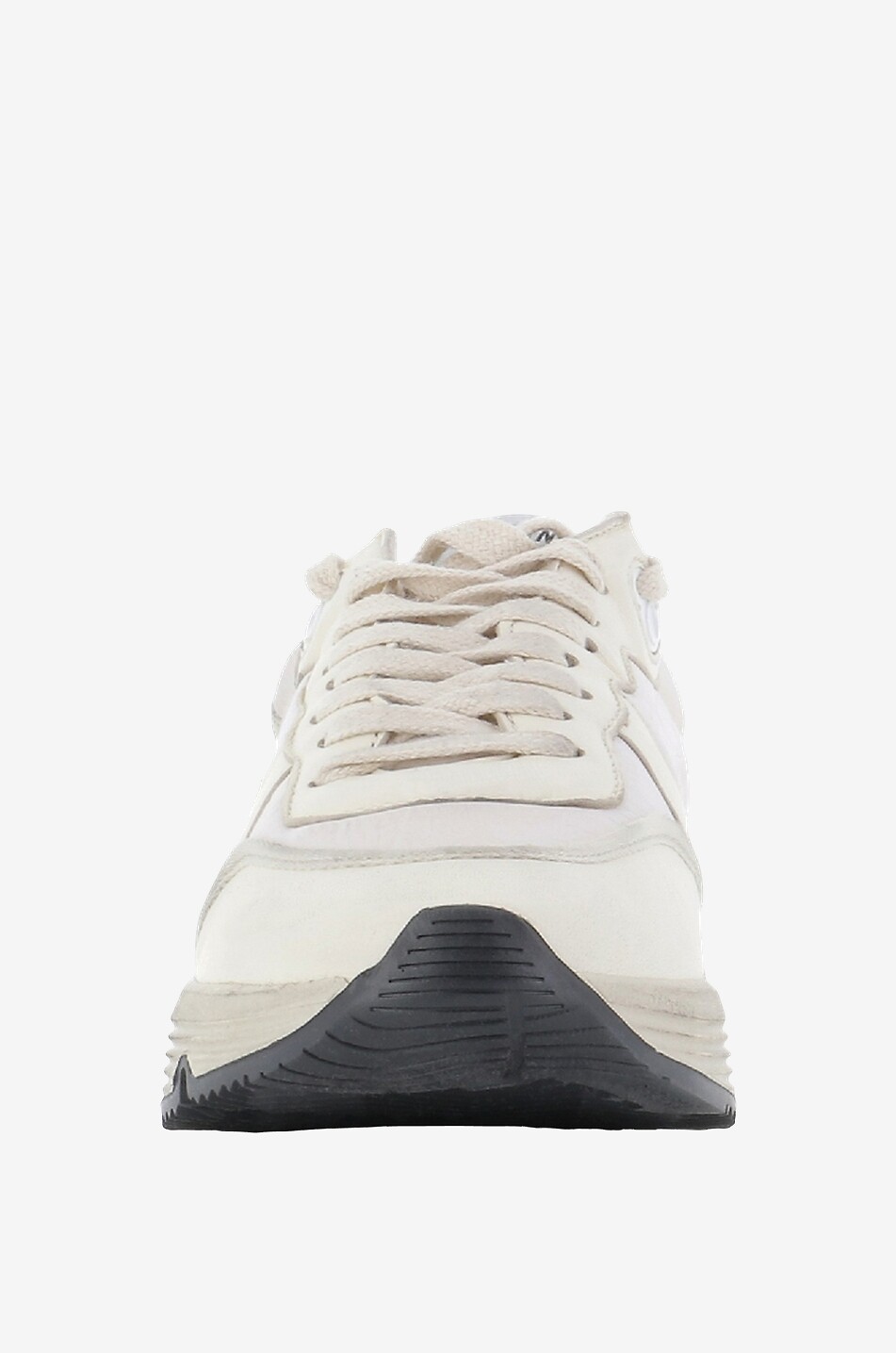 GOLDEN GOOSE Baskets basses en cuir nappa et nylon Running Sole Femme BEIGE 2