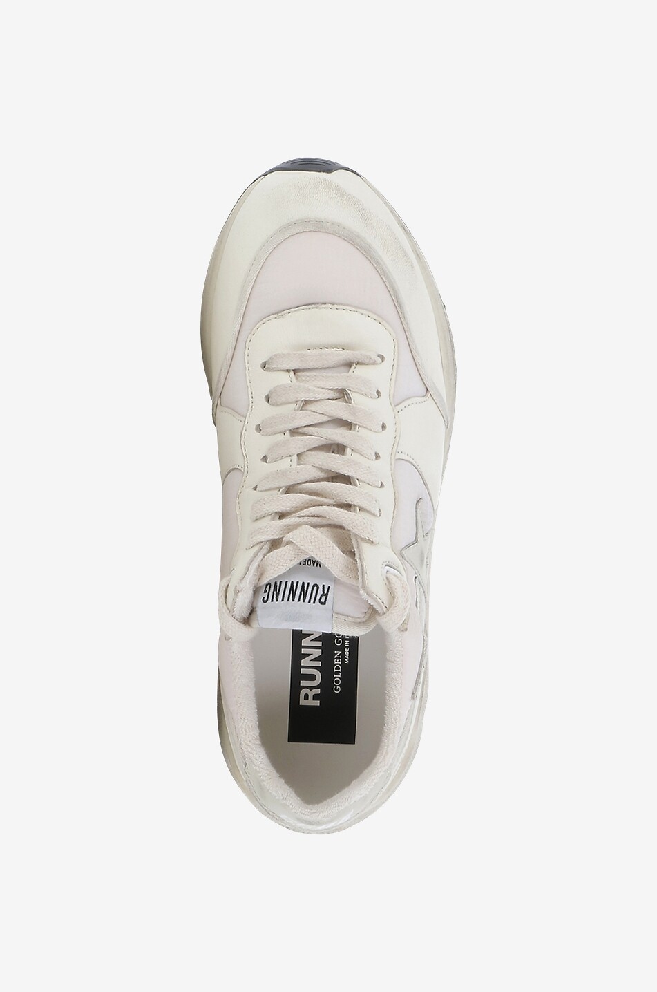 GOLDEN GOOSE Baskets basses en cuir nappa et nylon Running Sole Femme BEIGE 5