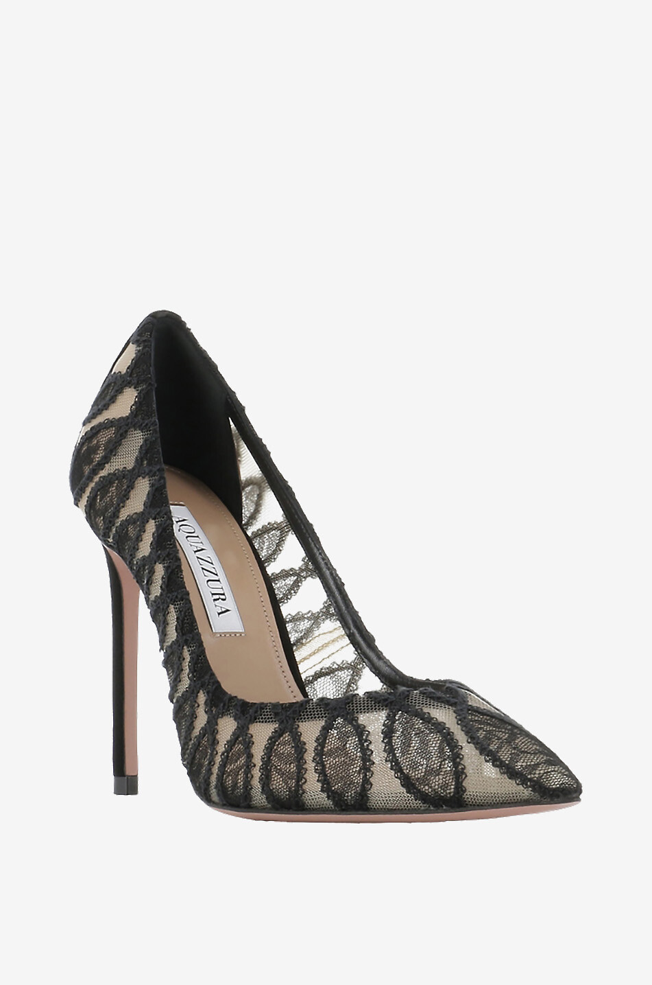 AQUAZZURA Pumps aus Spitze und Wildleder After Dark 105 Damen SCHWARZ 1