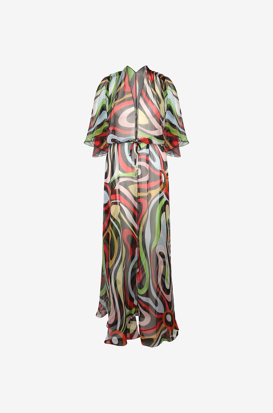 Langes Strandkleid aus Georgette Marmo