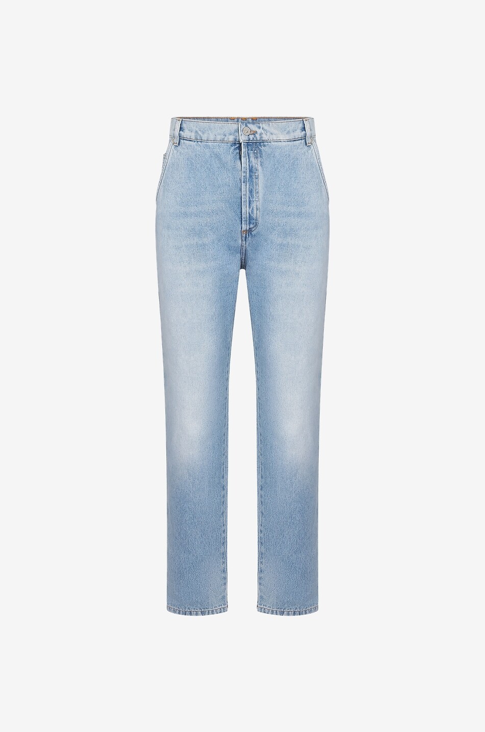 Ausgewaschene gerade Jeans mit Monogrammen