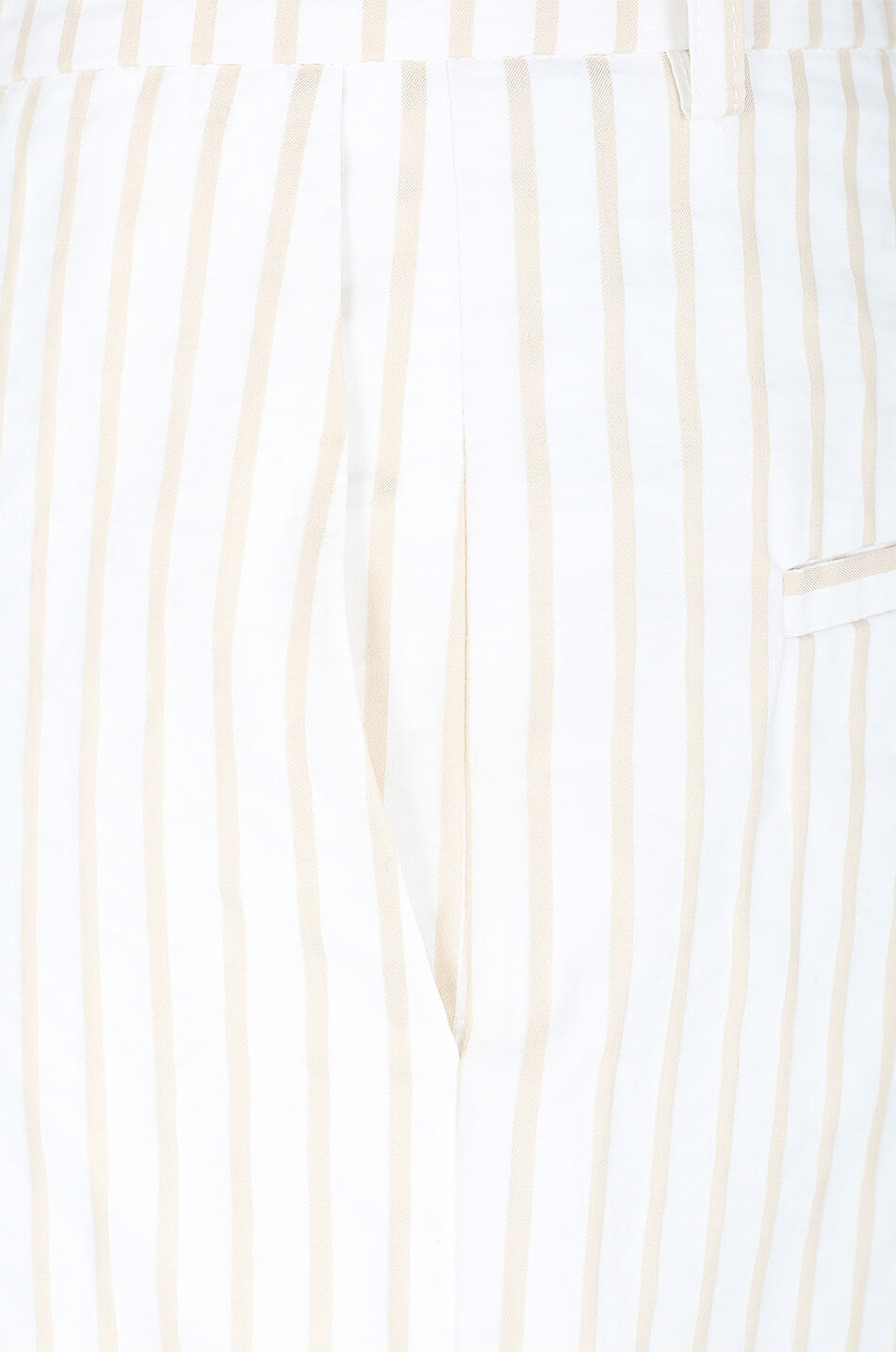 Pantalon droit rayé en popeline bio