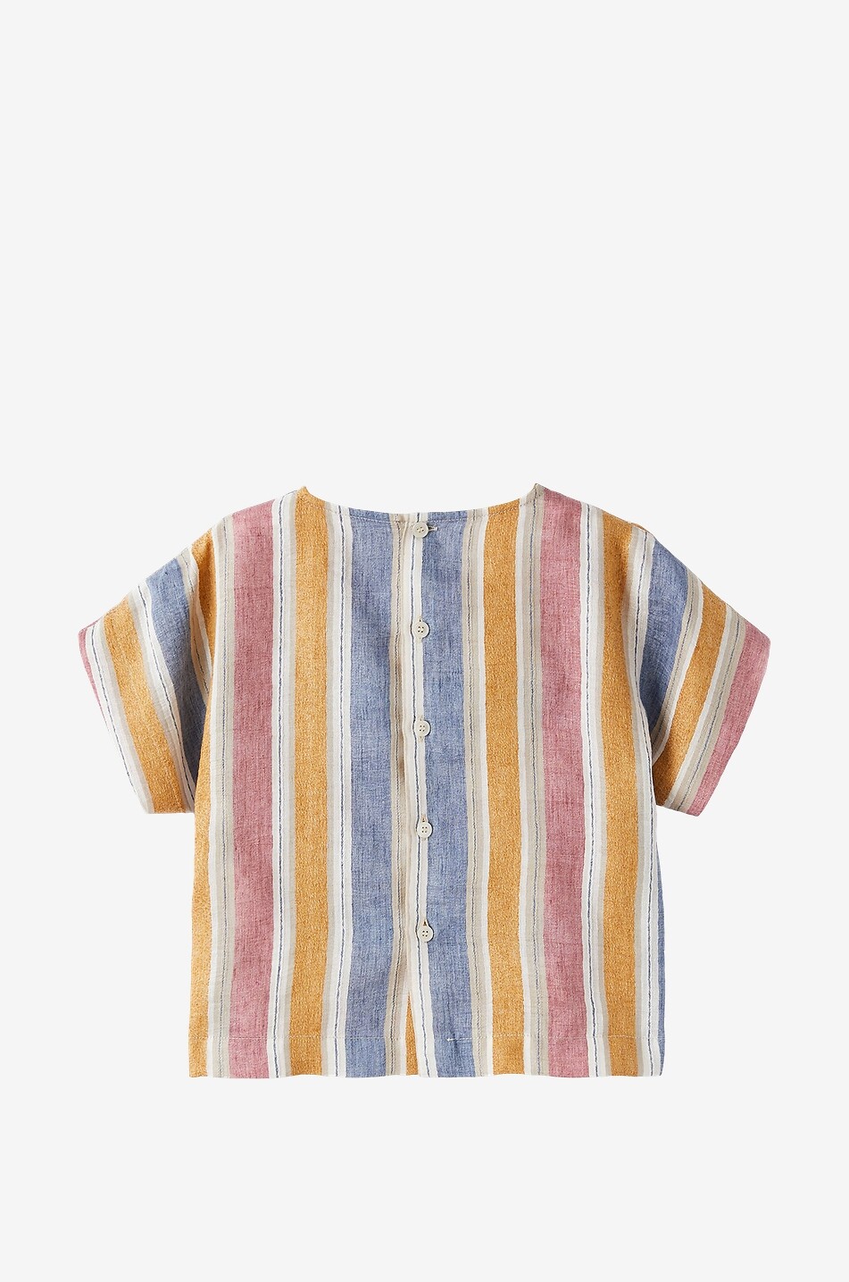 IL GUFO Gestreifte Mädchen-Kurzarm-Bluse aus Jacquard Mädchen BUNT 2