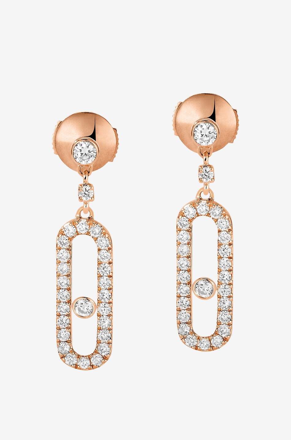 MESSIKA Boucles d'oreilles dormeuses en or rose et diamants Move Uno Femme ROSE 1