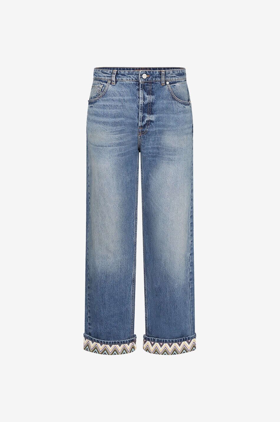 Gerade ausgewaschene Jeans mit Fischgräten