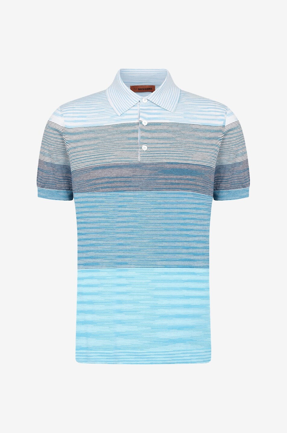 Stripe adorned short-sleeved polo shirt