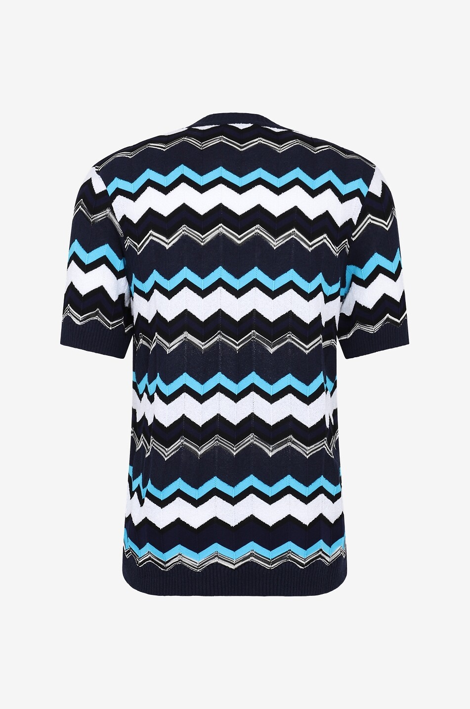 MISSONI Kurzarm-Jacquard-Pullover mit Fischgräten Herren DUNKELBLAU 2