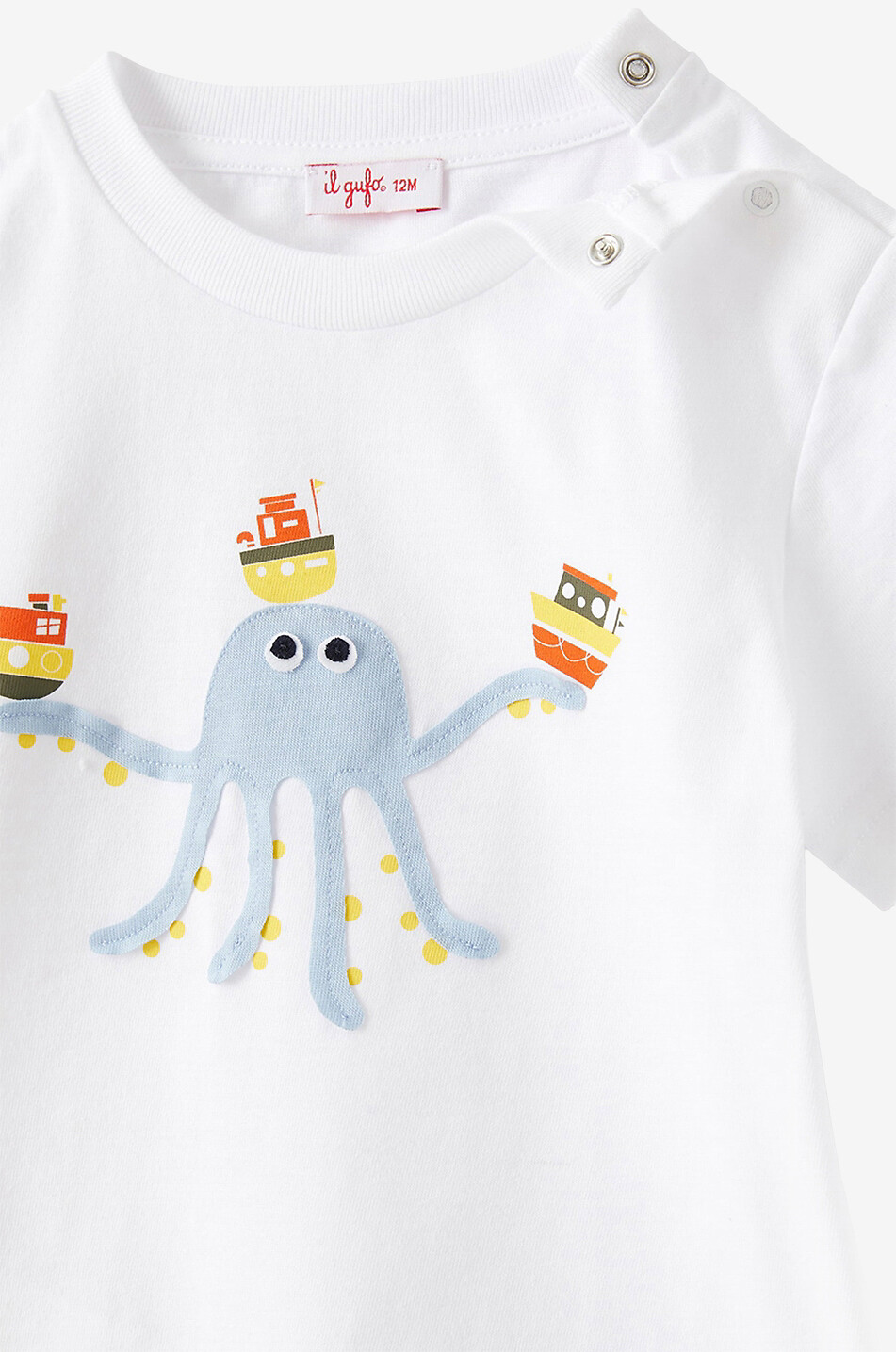 IL GUFO Kraken printed baby T-shirt Baby WHITE 3