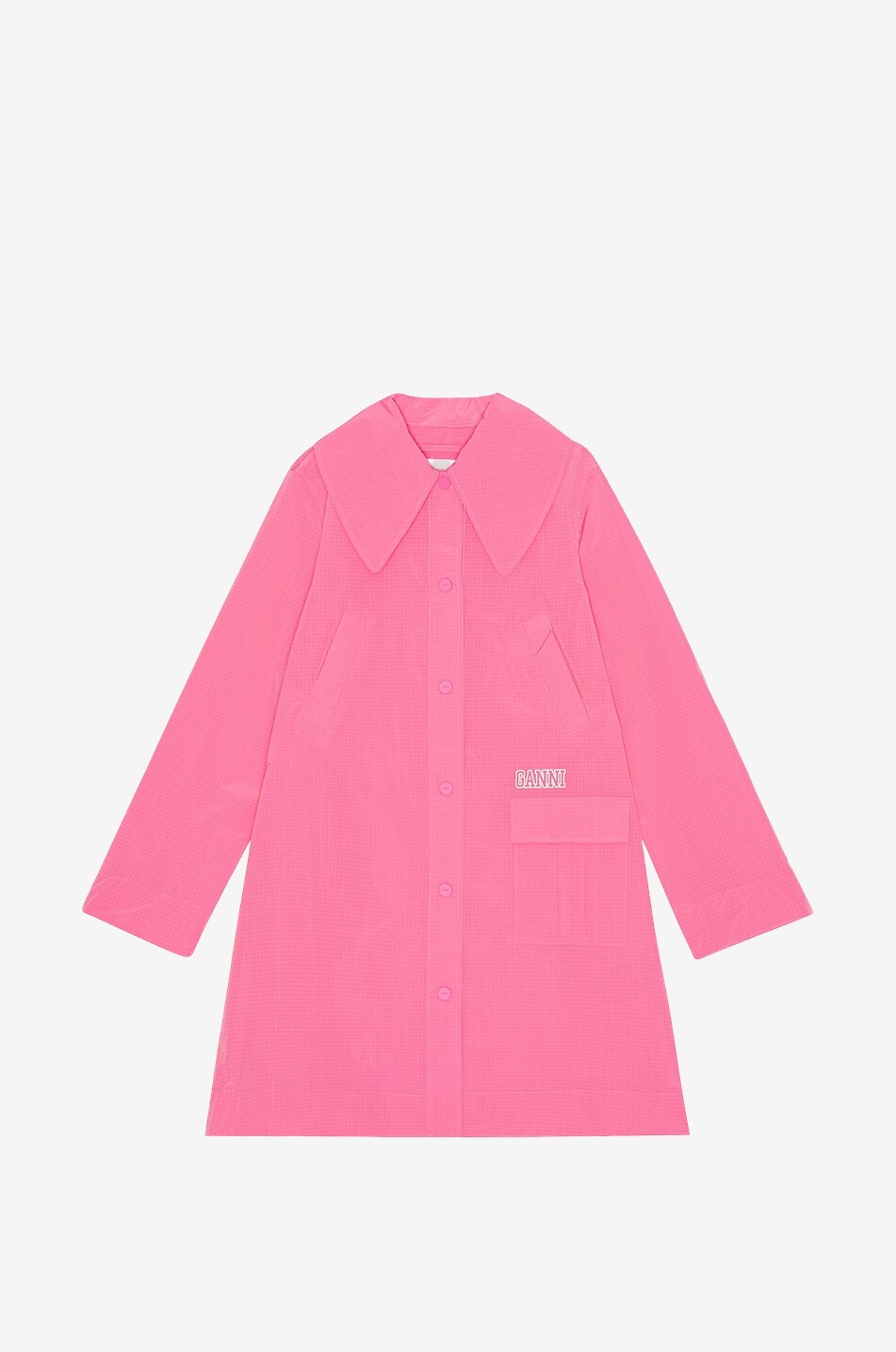 Ripstop rain jacket with oversize collar