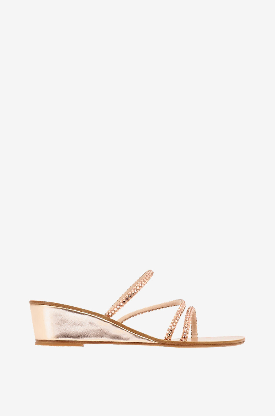 Polymiti Low Wedge metallic leather mules