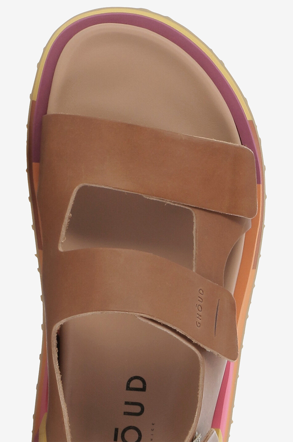GHOUD VENICE Plateausandalen aus Leder Atelier Low Damen COGNAC 5