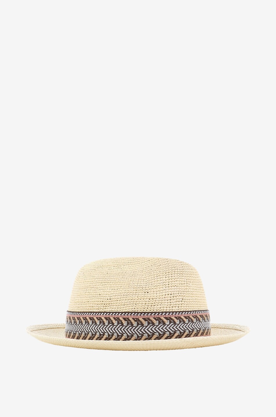 Braided straw fedora hat