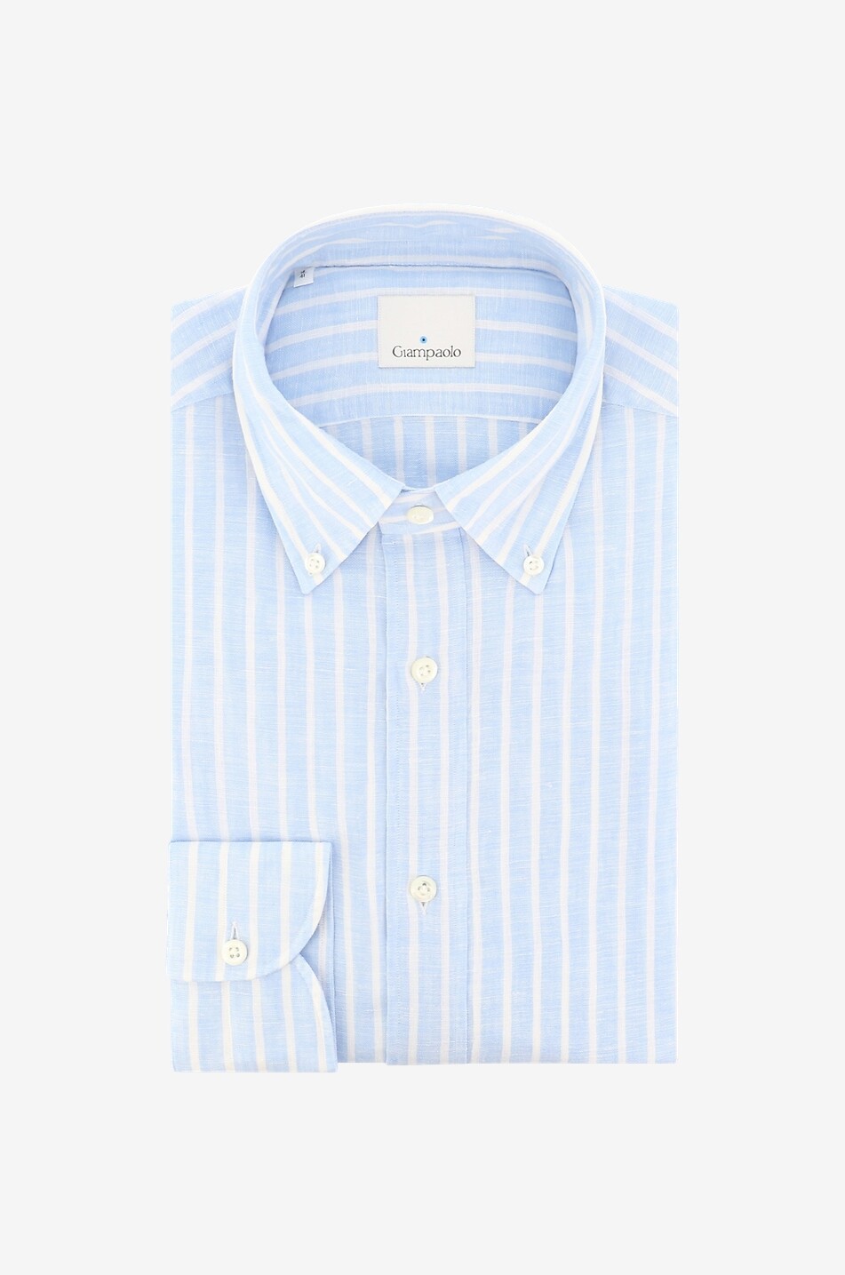 Striped linen long-sleeved shirt