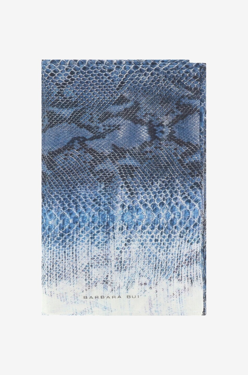 BARBARA BUI Écharpe fine en modal et cachemire motif peau de serpent Femme BLEU 1