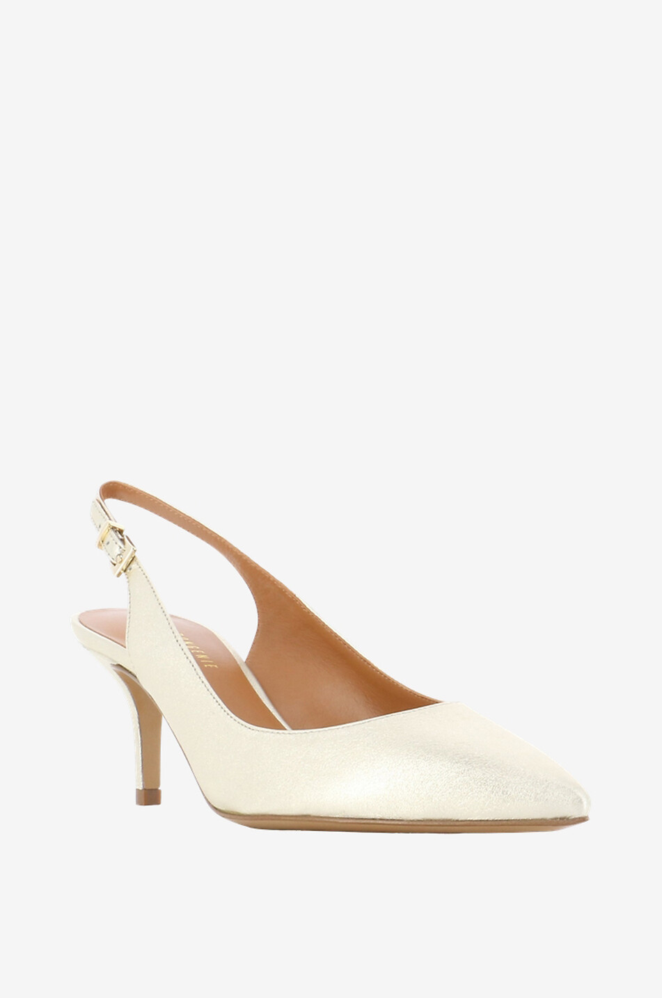 Escarpins à bride arrière en cuir métallisé 65