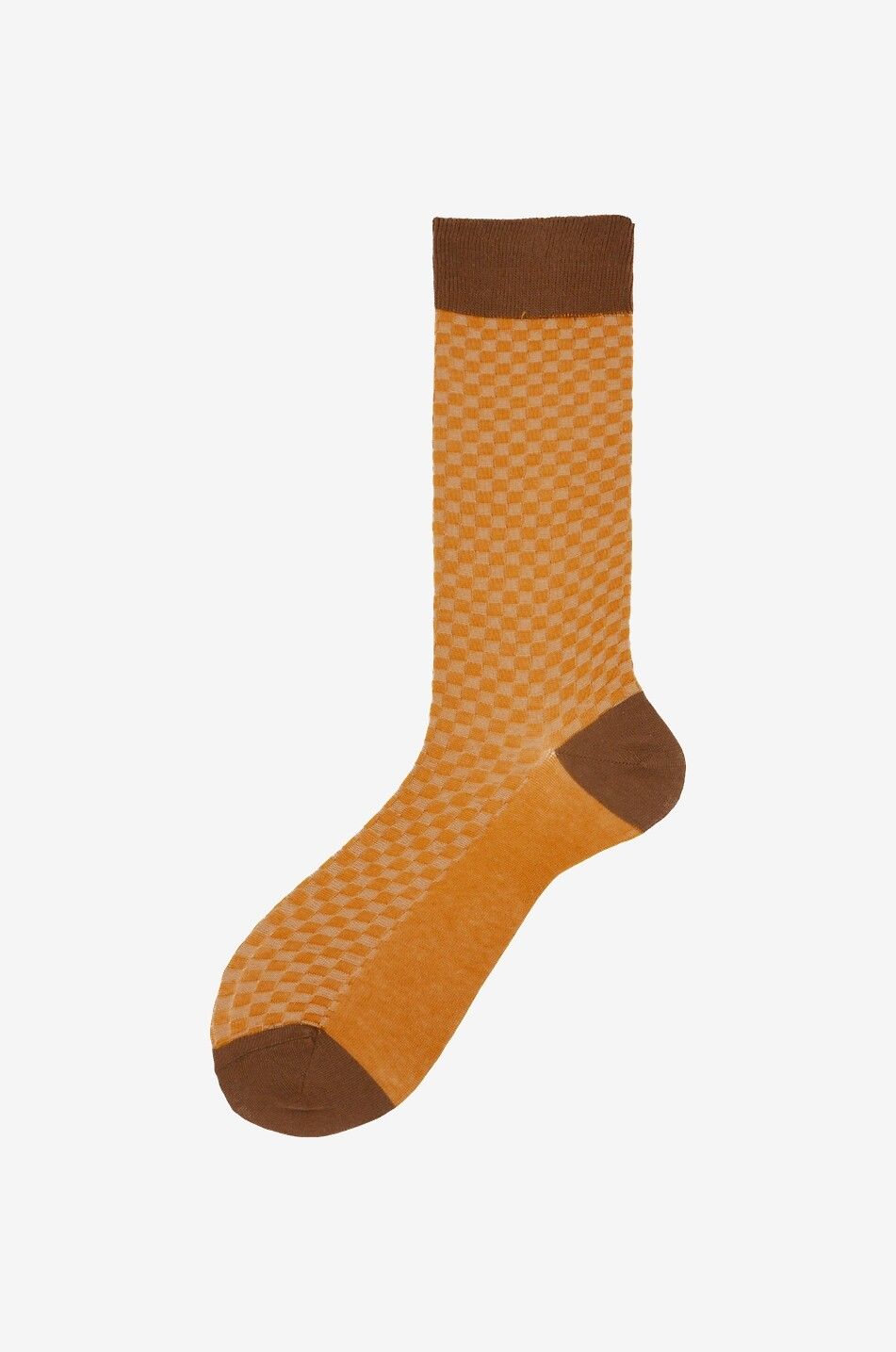 ALTO MILANO Socken mit Schachbrettmuster Ostro Herren HELLORANGE 1