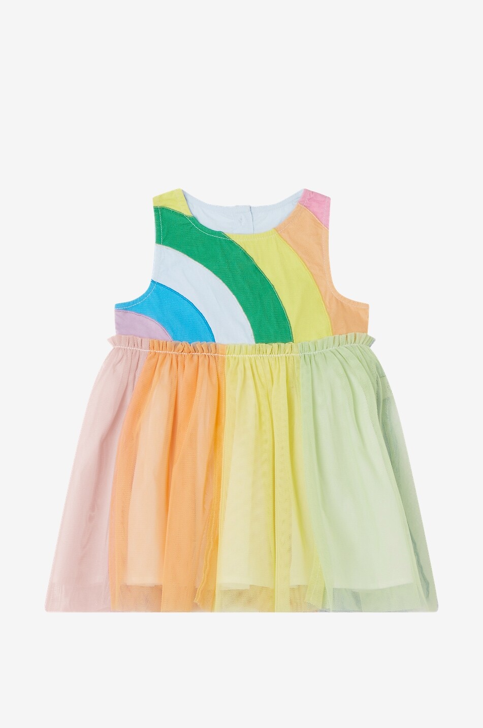 Rainbow sleeveless tulle baby dress