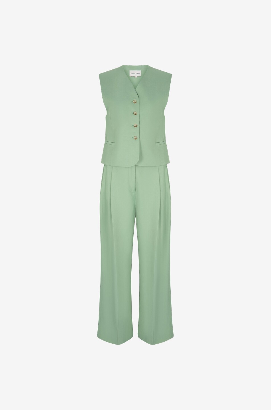 Pantalon à jambes larges en viscose et lin Cadar