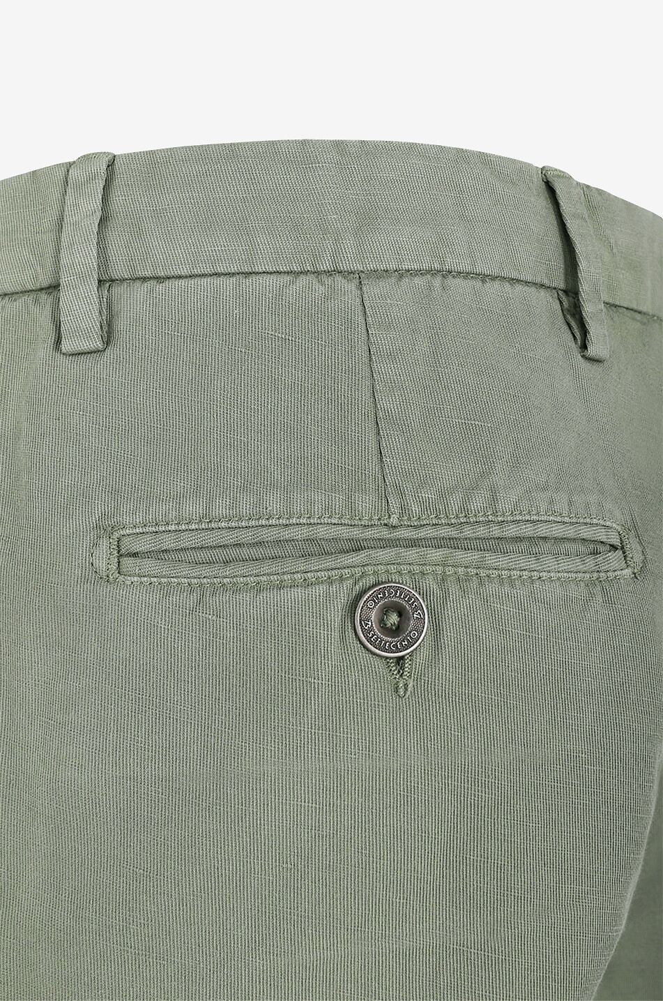 B SETTECENTO Cotton and linen chinos Men MEDIUM GREEN 3
