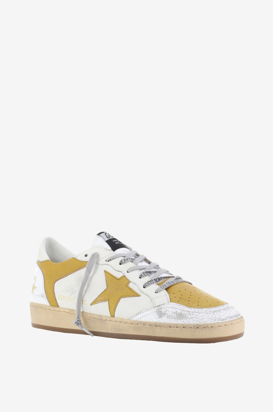 GOLDEN GOOSE Niedrige Sneakers aus krakeliertem Leder Ball Star Herren BUNT 1
