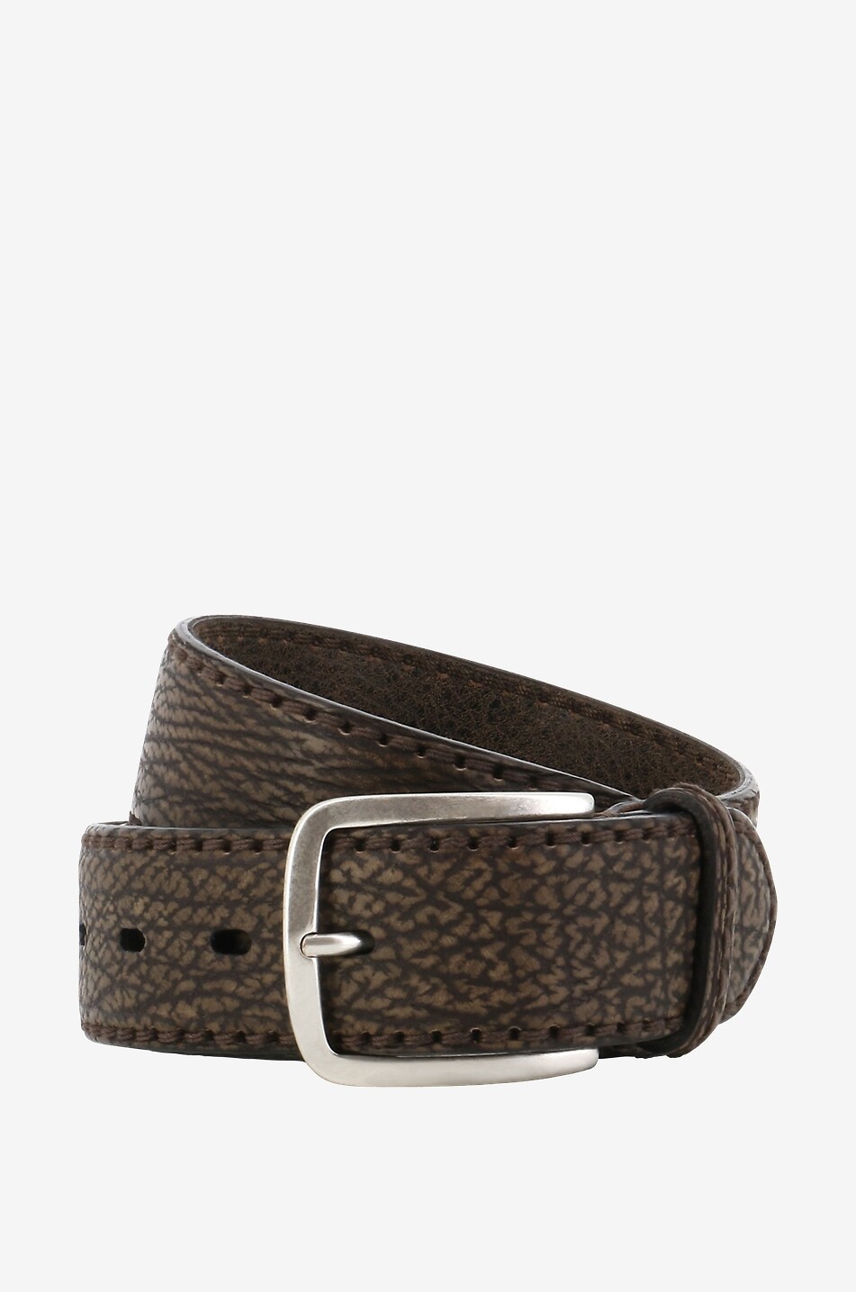 FAUSTO COLATO Squalo shark leather belt Men DARK BROWN 1