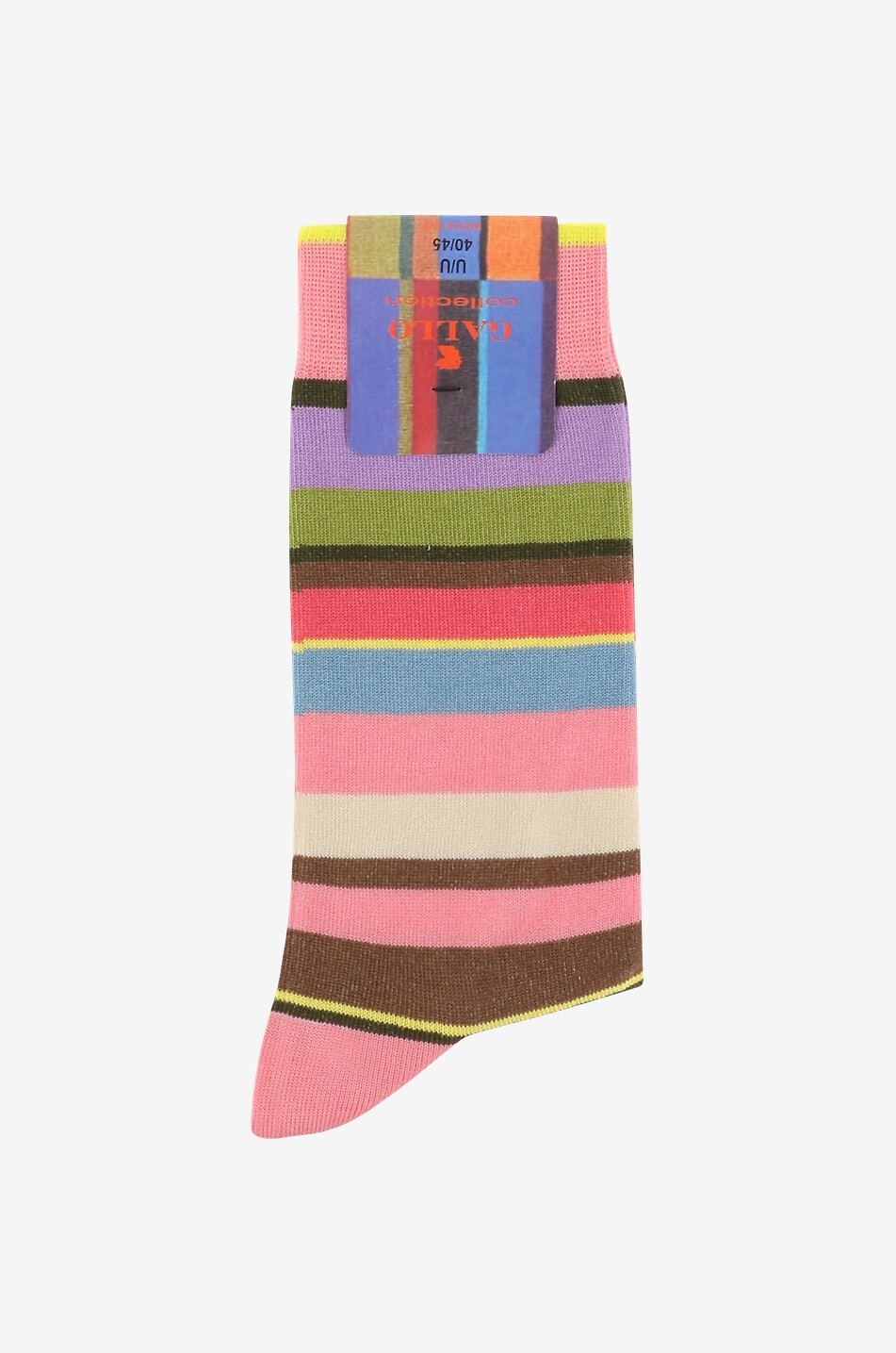 GALLO Gestreifte Socken aus gemischter Baumwolle Herren MITTELROSA 1