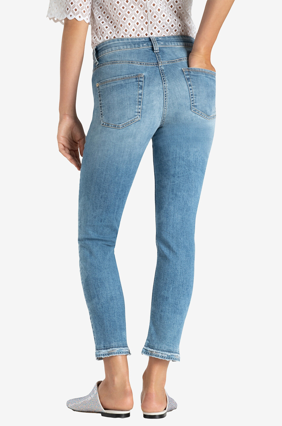 CAMBIO Pina glitter adorned skinny fit jeans Women MEDIUM BLUE 4