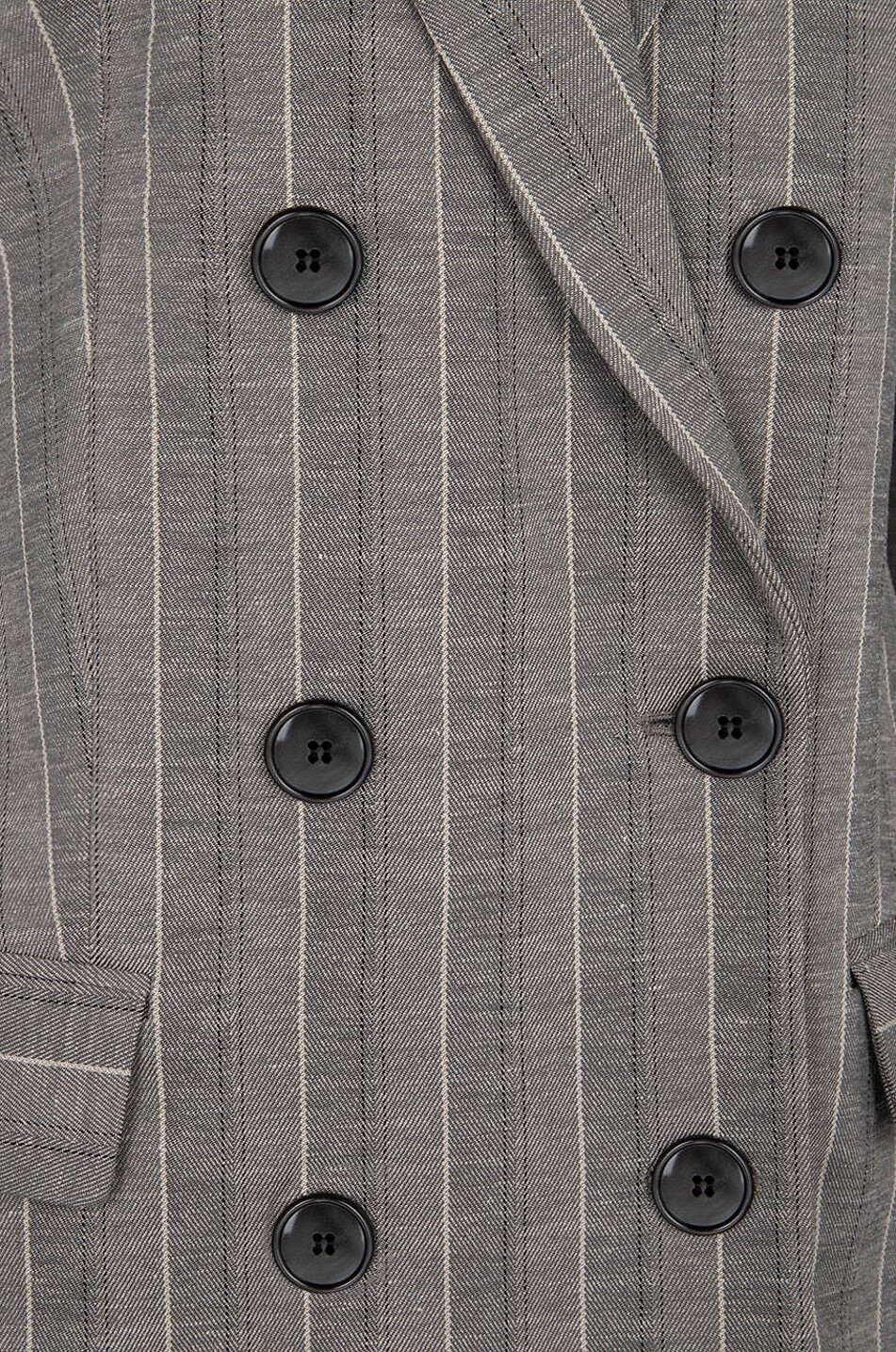 ISABEL MARANT Sheril double-breasted striped linen blazer Women GREY 3