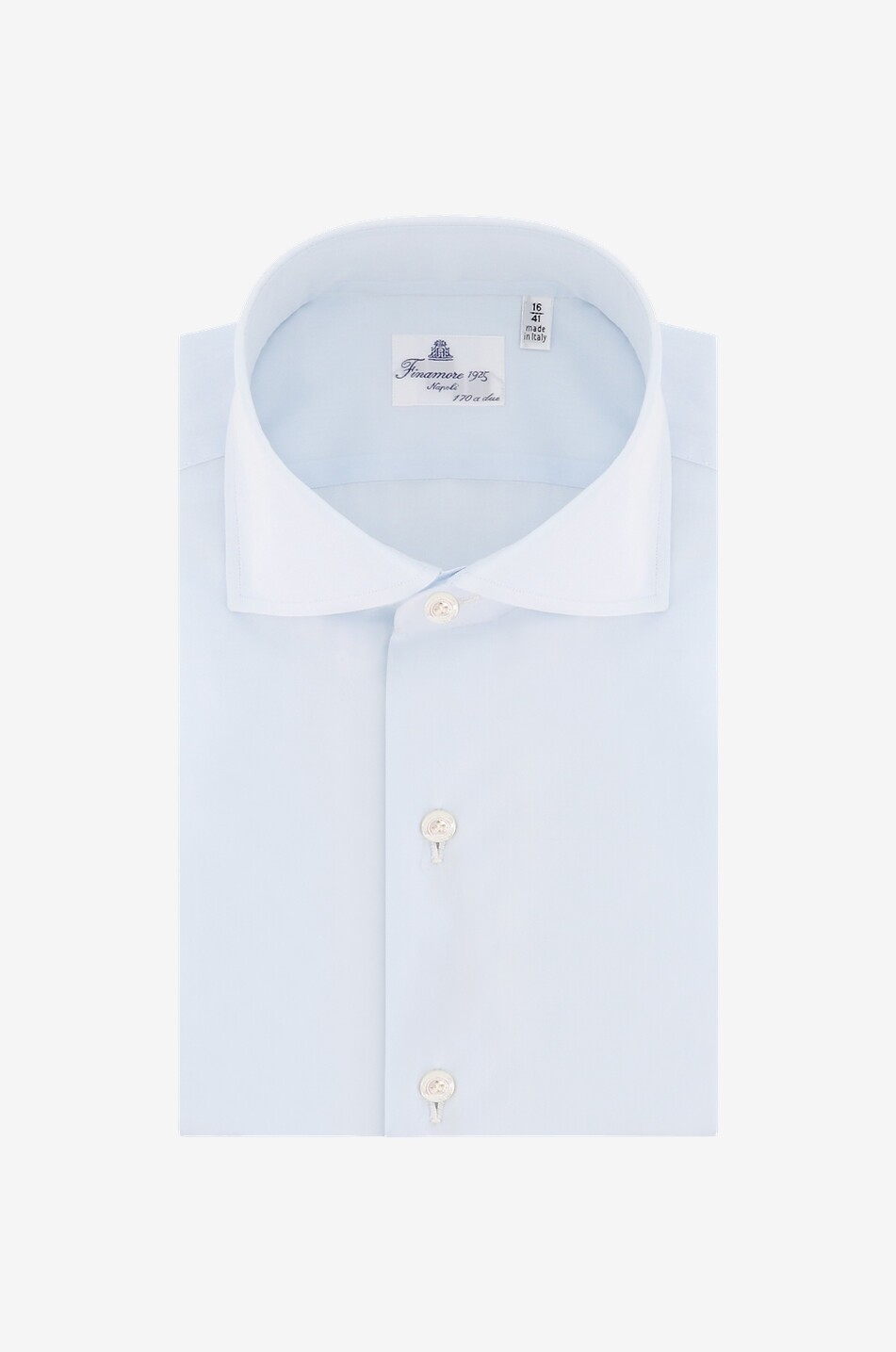 FINAMORE Langärmeliges Baumwollhemd Edoardo Herren HELLBLAU 1