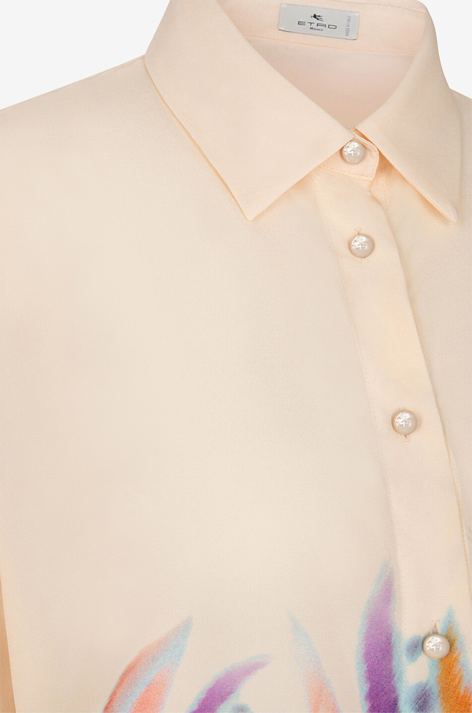 ETRO Butterfly Wings oversize silk crepe top Women BEIGE 3