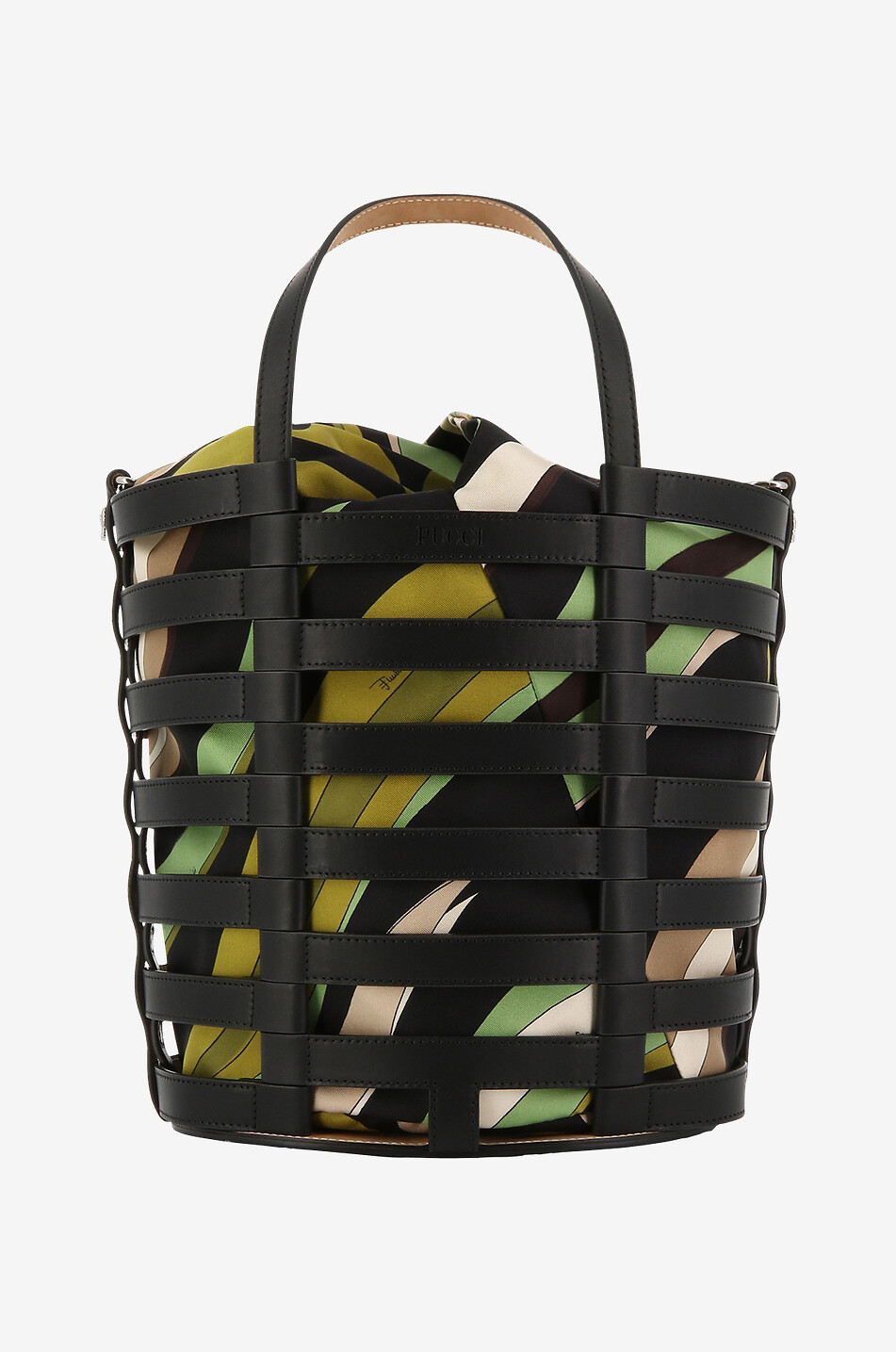 PUCCI Bucket-Tasche aus Leder und Seide Lido Small Damen SCHWARZ 1