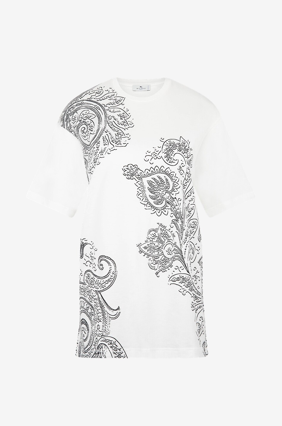 ETRO Weites Kurzarm-T-Shirt mit XXL-Paisley-Details Damen WEISS 1
