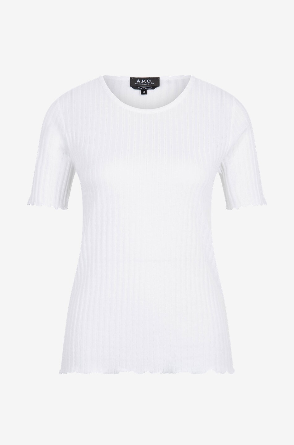 A.P.C. Kurzarm-Lochstrick-Top Elena Damen WEISS 1