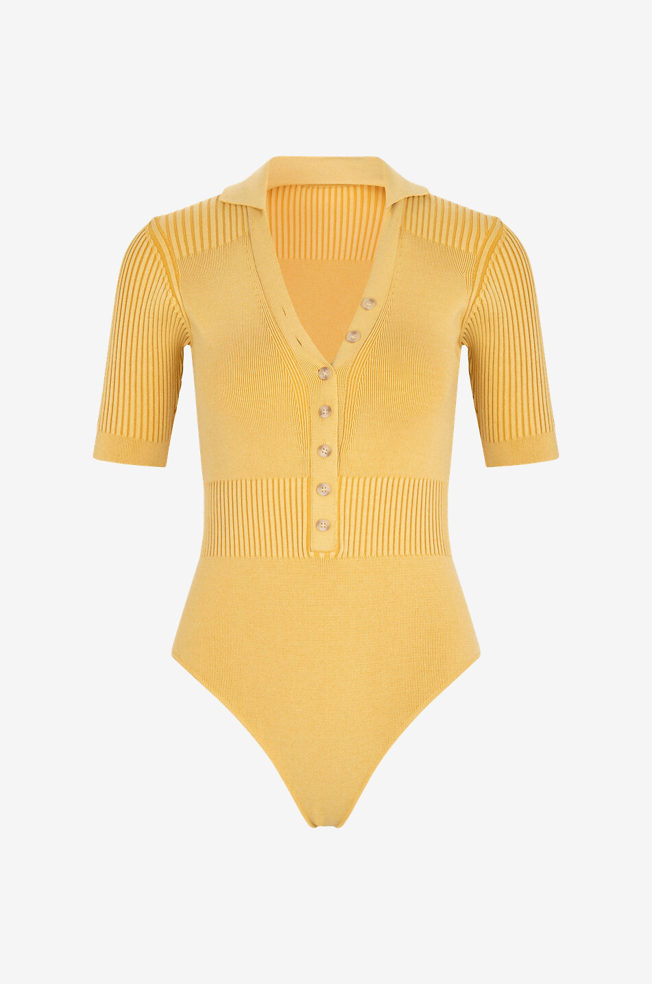 JACQUEMUS Body en maille côtelée Le Body Yauco Femme JAUNE 1