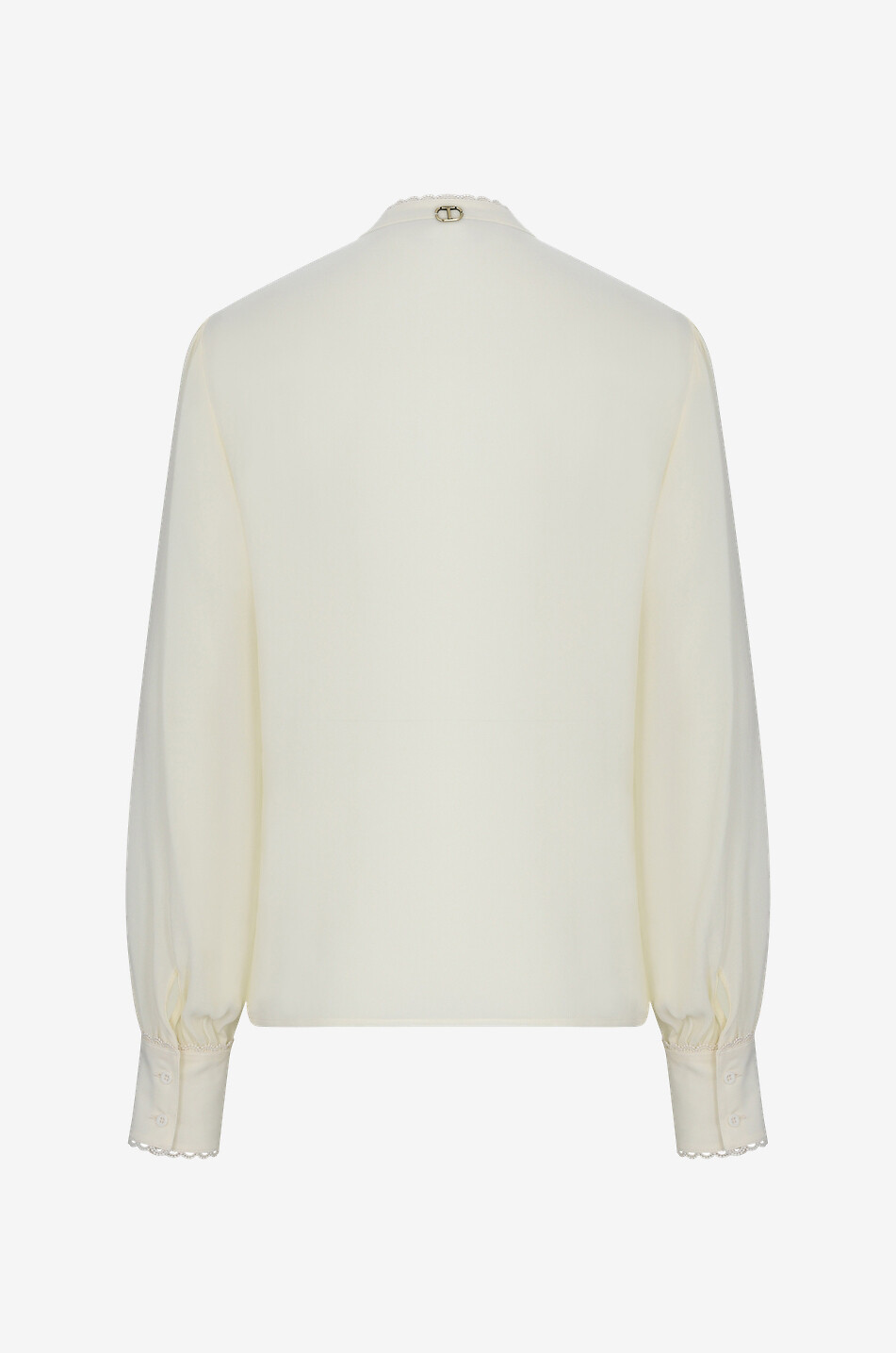 TWINSET Langärmelige Bluse aus Viskose und Seide Damen CREMEFARBEN 2