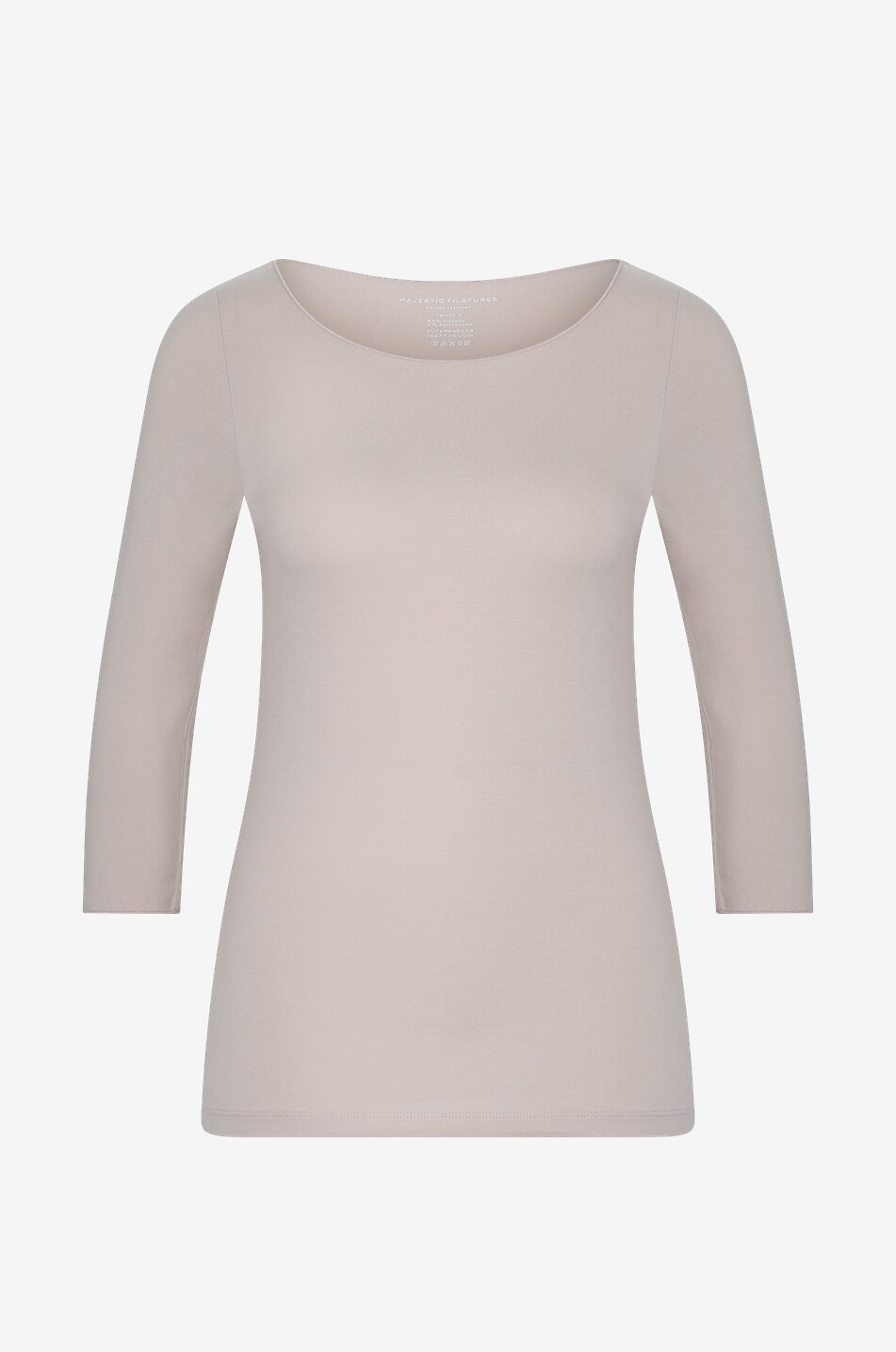 MAJESTIC FILATURES Soft Touch 3/4 sleeve boat neck T-shirt Women BEIGE 1