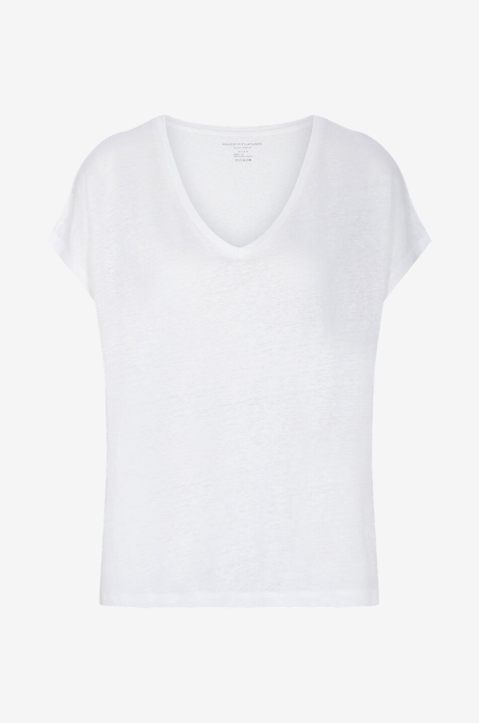 MAJESTIC FILATURES T-shirt à manches courtes en lin Femme BLANC 1